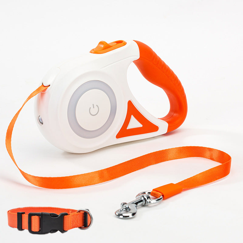 Fellfreunde Rollleine – Automatische Hundeleine mit Halsband und Spotlight für kleine und mittelgroße Hunde